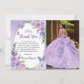 Couronne de fleurs violettes Quinceañera Carte de  (Devant)