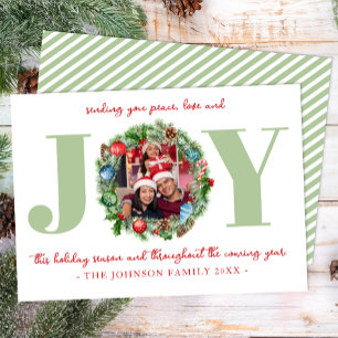 Couronne de JOIE verte Carte de Noël Photo