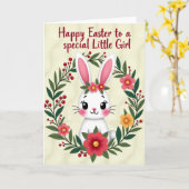 Couronne de Lapin Mignon Carte de Printemps (Fleur jaune)