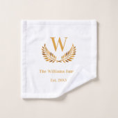 Couronne de laurier initial monogramme de famille  (Gant de toilette)