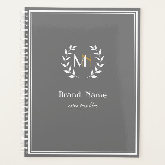 Couronne de laurier monogramme gris (Devant)