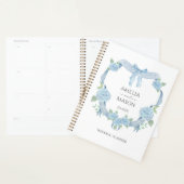 Couronne de mariage à l'aquarelle Hydrangea bleue (Devant avec enveloppe)