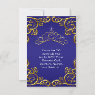 Couronne de mariage bleu marine or RSVP tout usage