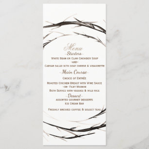 Couronne de mariage Menu Bâtons rustiques Branches