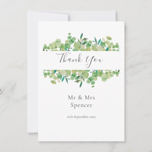 Couronne de mariage Merci Eucalyptus Verdure (Devant)