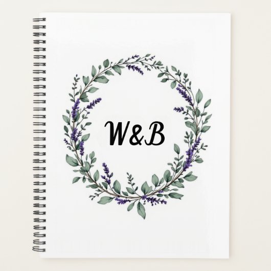 Couronne de monogramme botanique Cahier (Devant)
