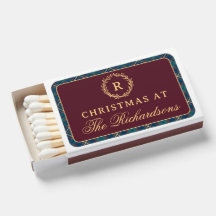 Couronne de monogramme classique Noël en carreau b