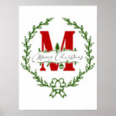 Couronne de monogramme de Joyeux Noël décoration m (Devant)