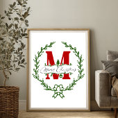 Couronne de monogramme de Joyeux Noël décoration m