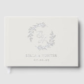 Couronne de monogramme élégante beige et argentée  (Recto)