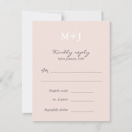 Couronne de monogramme rustique rose RSVP de maria (Devant)