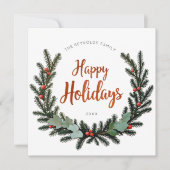 Couronne de Noël à 3 photos Carte de vacances pour (Devant)