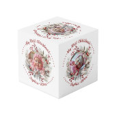 Couronne de Noël avec baies, cube photo verdoyant (Angle arrière)