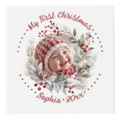 Couronne de Noël avec baies, cube photo verdoyant (Devant)