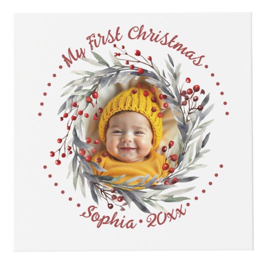 Couronne de Noël avec briques rouges cube photo (Droite)