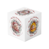 Couronne de Noël avec briques rouges cube photo (Angle devant)