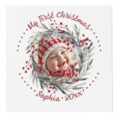 Couronne de Noël avec briques rouges cube photo (Devant)