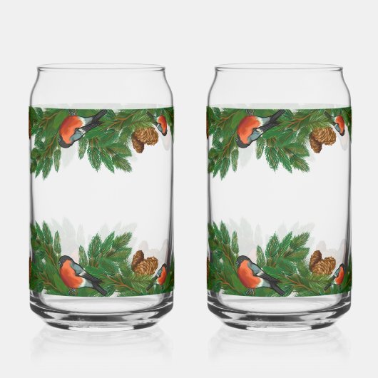 Couronne de Noël avec cônes de pin et oiseaux (Recto)