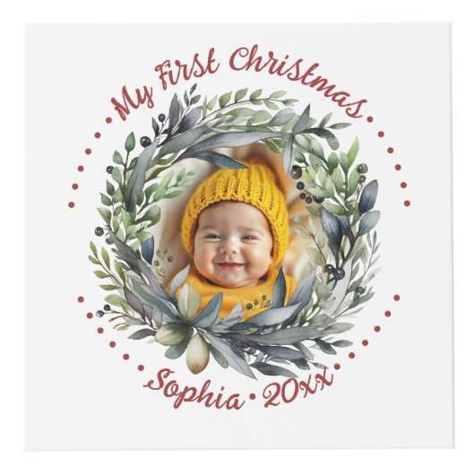 Couronne de Noël avec cube photo verdoyant (Droite)