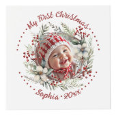 Couronne de Noël avec fleurs baies cube photo (Devant)