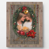 Couronne de Noël avec votre plaque photo (Devant)