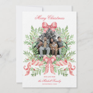 Couronne de Noël Bonbon Arc Carte Photo