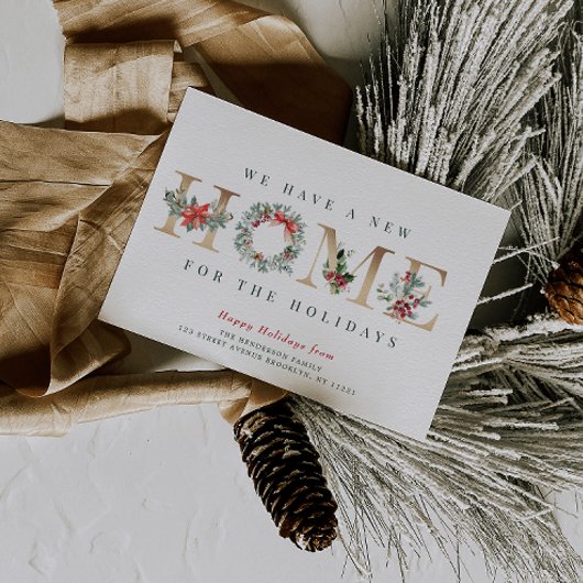 couronne de Noël carte d'annonce de fêtes