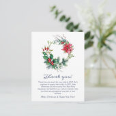 Couronne de Noël Carte de remerciements de vacance (Debout devant)
