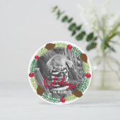 Couronne de Noël Carte photo de vacances moderne (Debout devant)