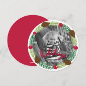 Couronne de Noël Carte photo de vacances moderne (Devant / Derrière)