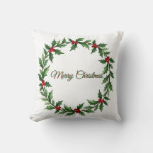 Couronne de Noël Coussin pour Décoration de Maison