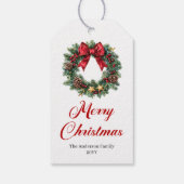 Couronne de Noël festive Étiquette de vacances mod (Dos)