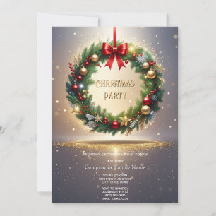 Couronne de Noël festive Invitation de fête de vac
