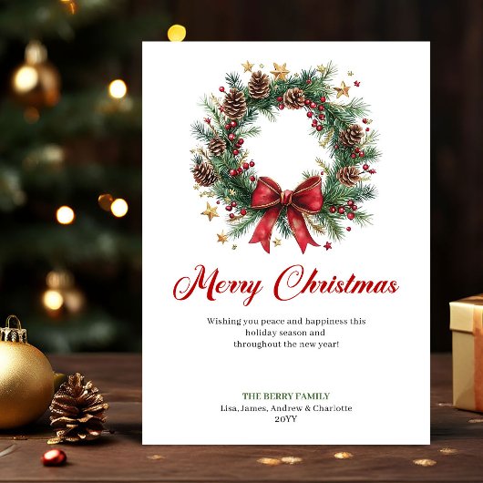 Couronne de Noël festive modèle numérique de voeux