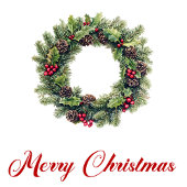 Couronne de Noël festive modèle numérique de voeux