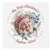 Couronne de Noël, fleurs et baies cube photo (Devant)