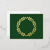 Couronne de Noël Foil Carte de poste de vacances (Recto/Verso)