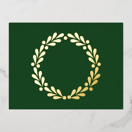 Couronne de Noël Foil Carte de poste de vacances (Recto)