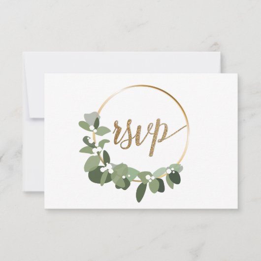 Couronne de Noël mariage Or RSVP pas d'envoi posta (Devant)