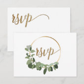 Couronne de Noël mariage Or RSVP sans envoi postal (Devant / Derrière)