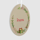 Couronne de Noël personnalisée avec nom Année (devant)