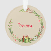 Couronne de Noël personnalisée avec nom Année (devant)