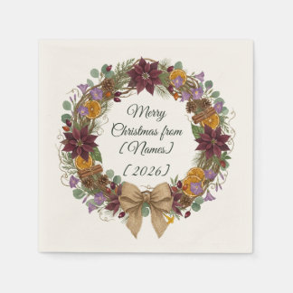 Couronne de Noël Tropicale Serviette en Papier