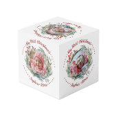 Couronne de Noël, verdure, baies photo cube (Angle arrière)