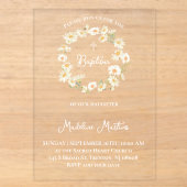 couronne de pâquerettes Invitation de baptême (Recto)