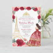 Couronne de Paris Red Pink Or Tiara Invitation Qui (Debout devant)