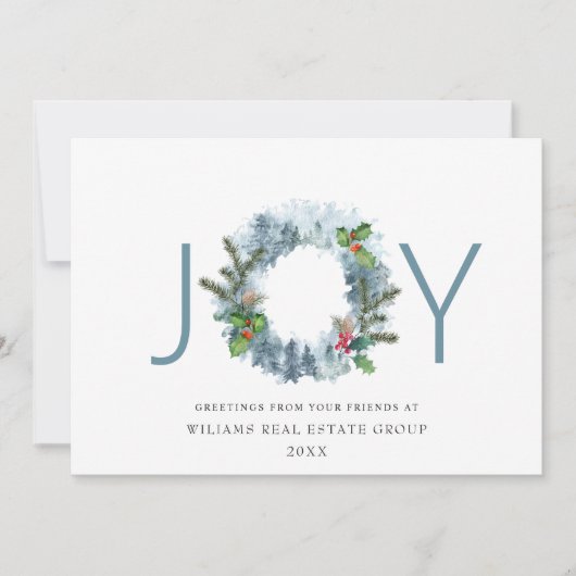 Couronne de paysage de joie Noël Forêt Carte de vœ (Devant)