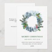 Couronne de paysage Fête de fin d'année Carte de v (Devant / Derrière)