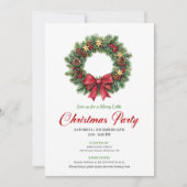 Couronne de pin chic Invitation festive pour la fê (Devant)
