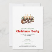 Couronne de pin confortable Invitation de bougies (Devant)